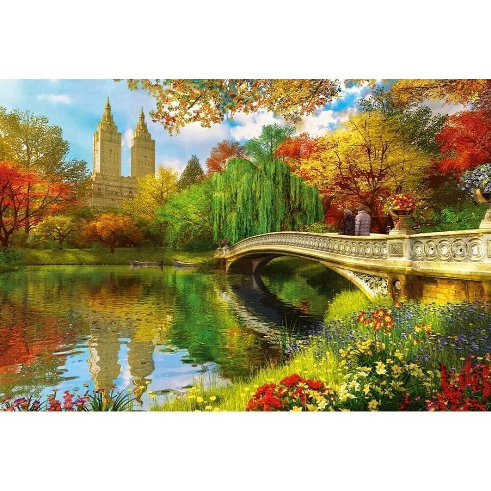 Premium Puzzles Bow Bridge Central Park 1000 pc Jigsaw Puzzle, GUC